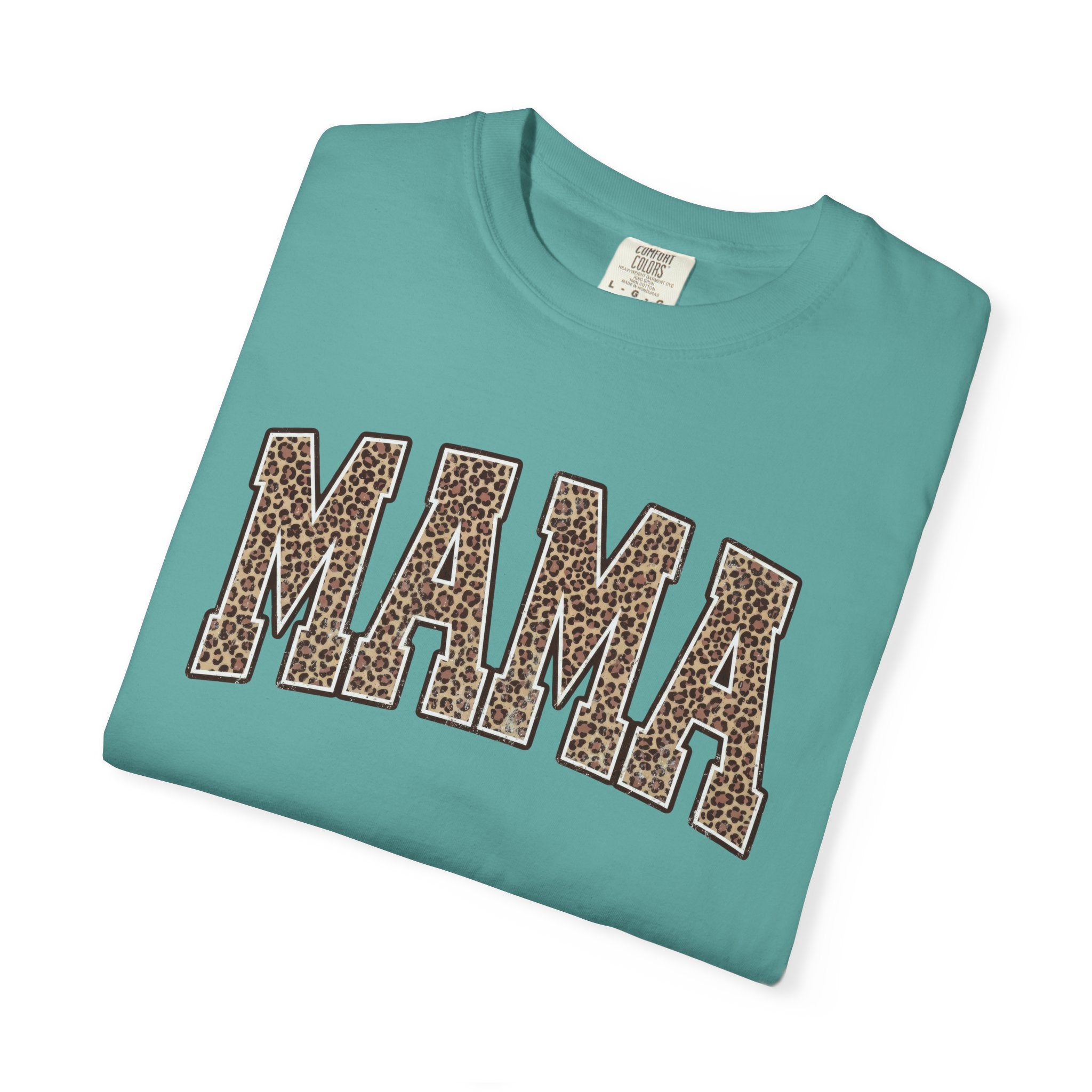 Mama Leopard Print T-Shirt - Graphic Women's Casual Tee