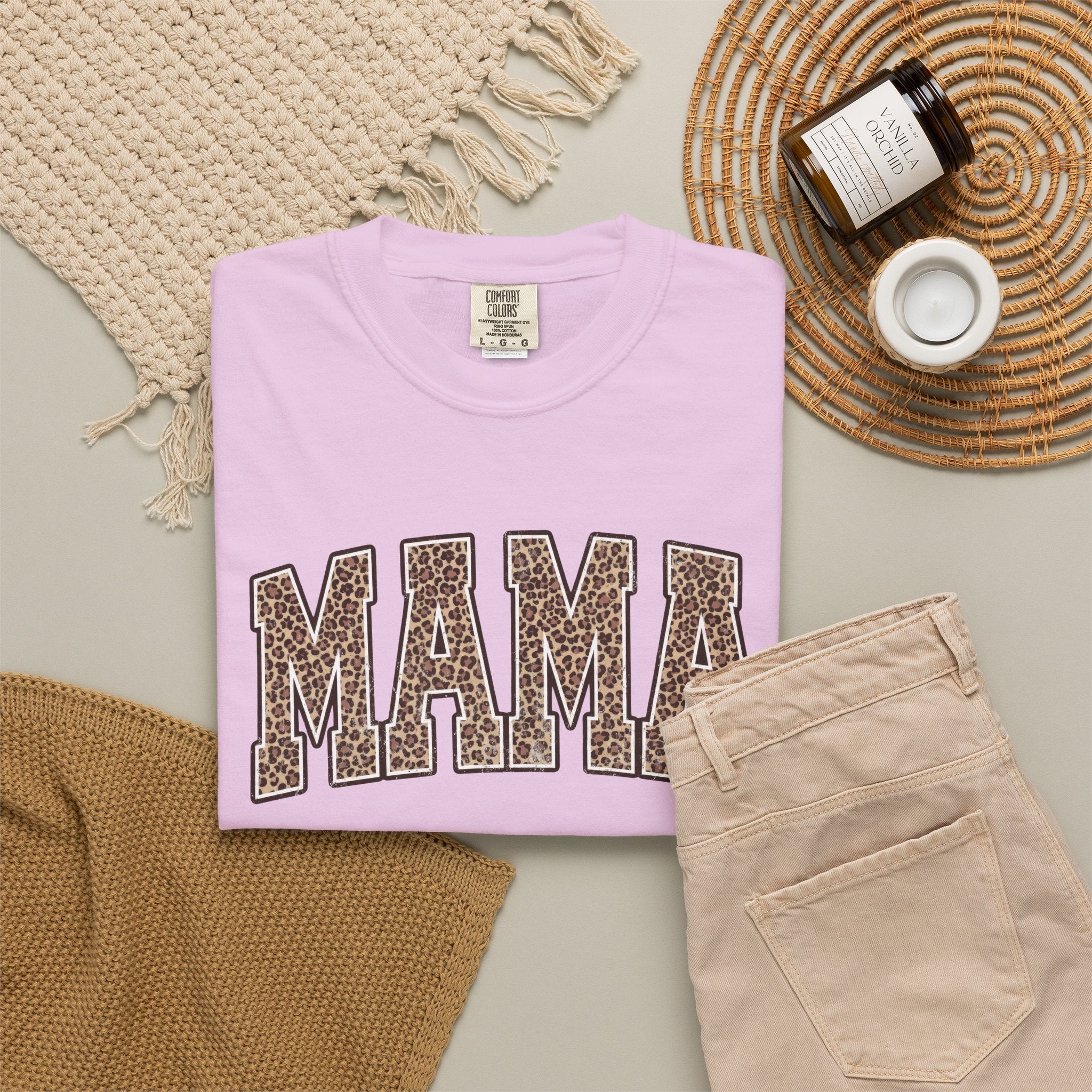 Mama Leopard Print T-Shirt - Graphic "MAMA" Women's Casual Tee