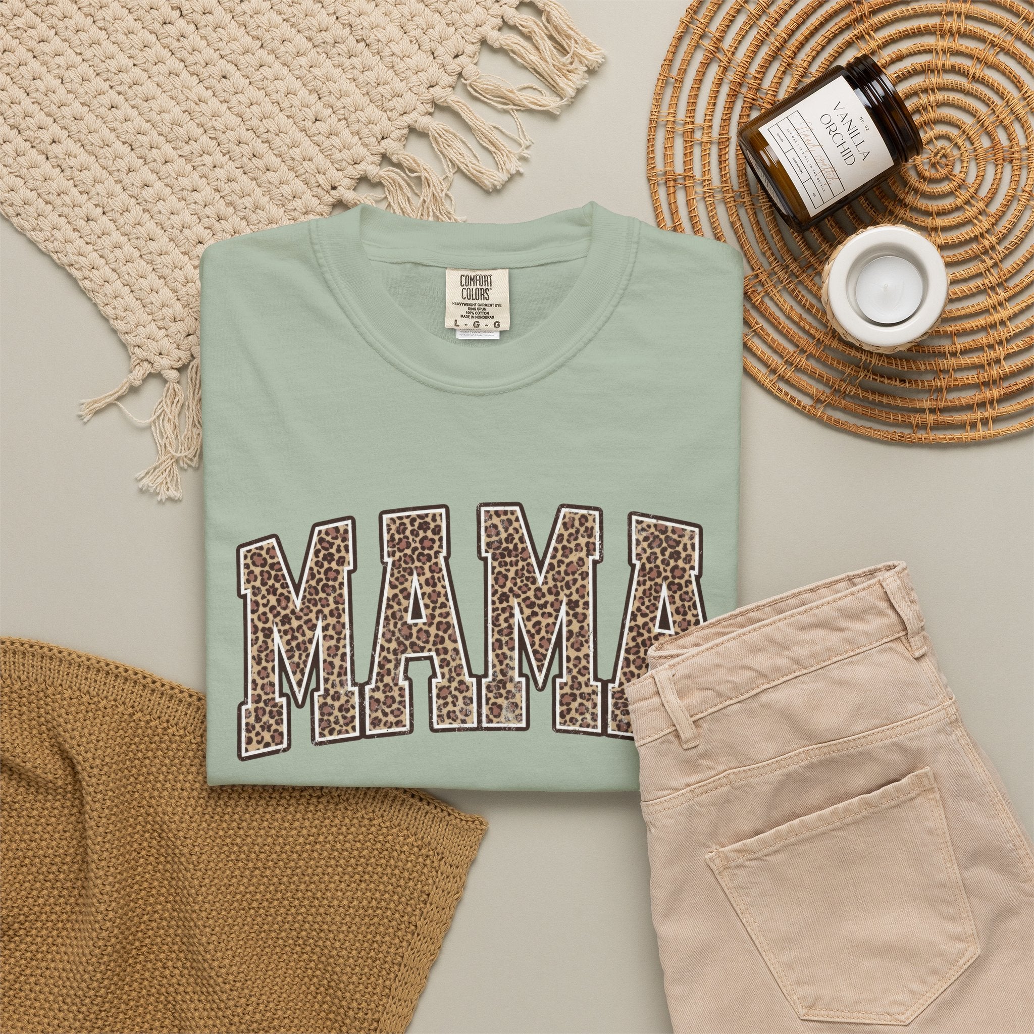 Mama Leopard Print T-Shirt - Graphic "MAMA" Women's Casual Tee