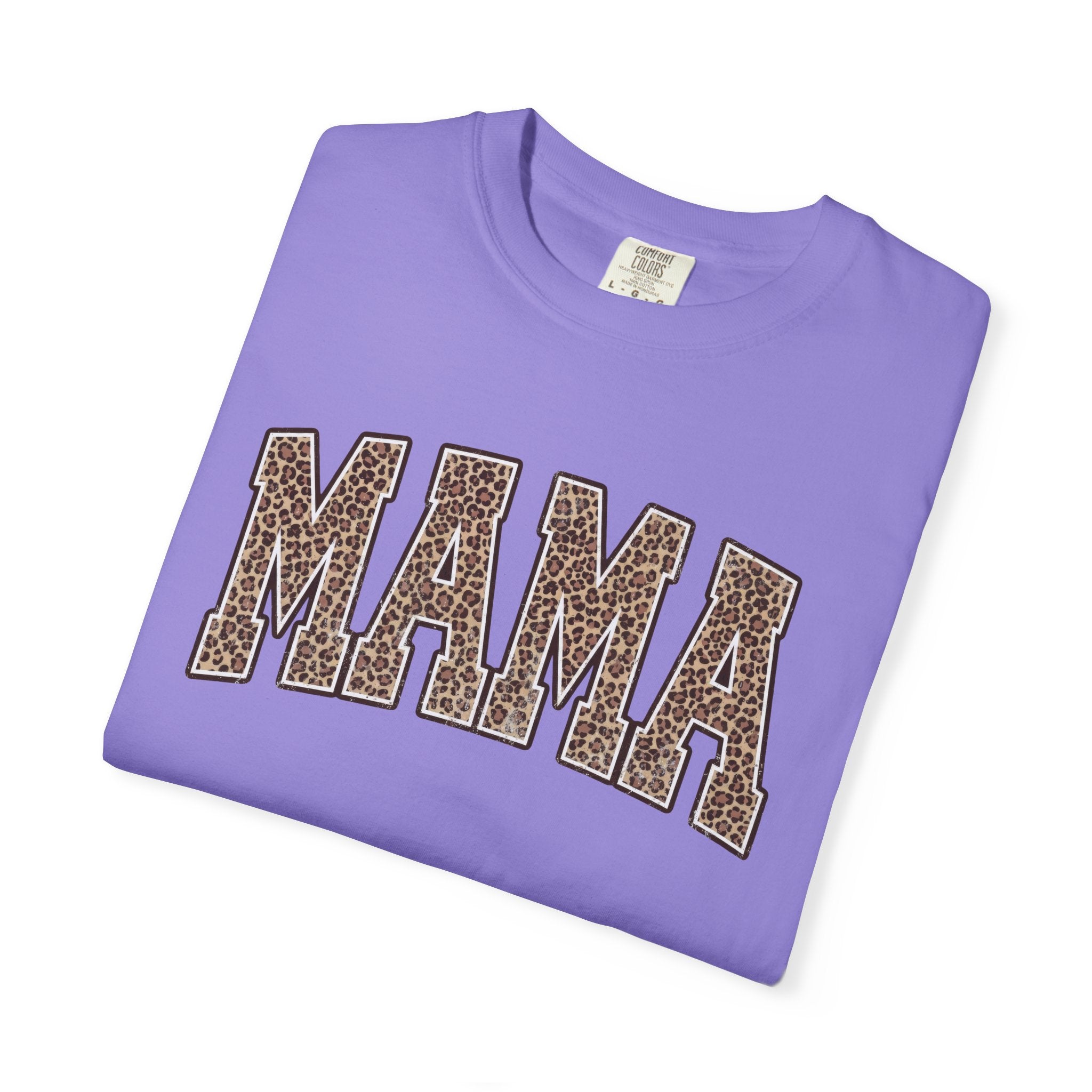 Mama Leopard Print T-Shirt - Graphic Women's Casual Tee