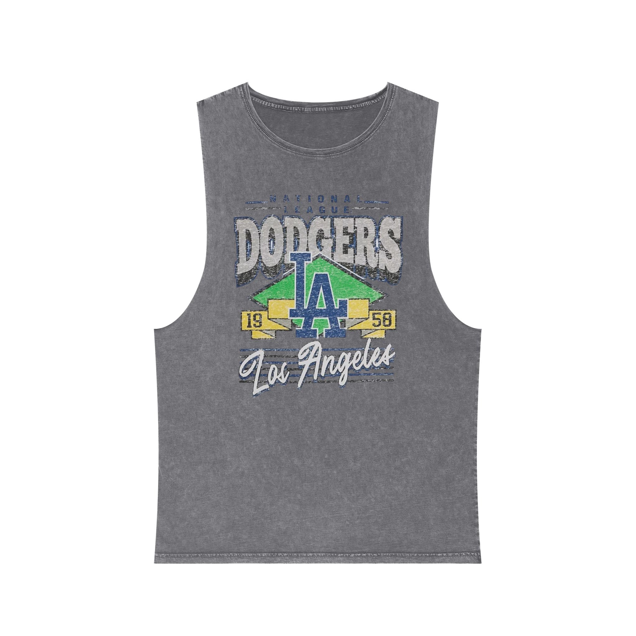 Dodgers Los Angeles Stonewash Tank — Vintage LA Baseball Graphic